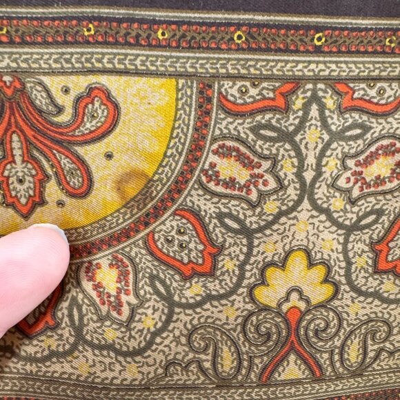 Christian Dior Scarf Womens Brown Multicolor Paisley Silk Wool Fringe 54" x 10" - Picture 12 of 12